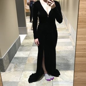 Velvet black formal dress